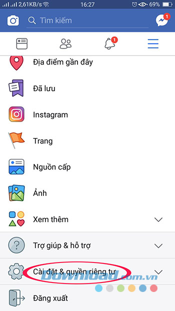 Cài đặt quyền riêng tư