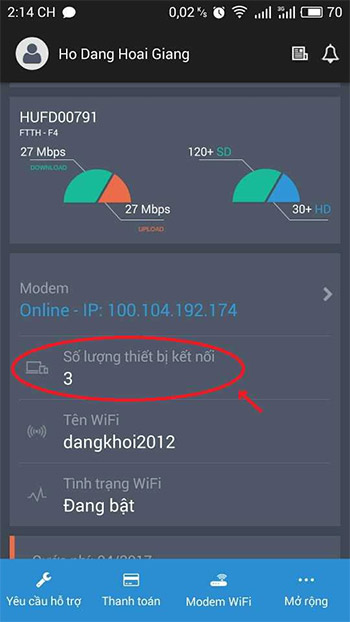 Số lượng kết nối