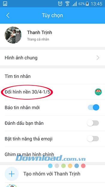 Đổi hình nền