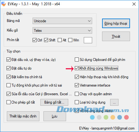 Khởi động cùng Windows