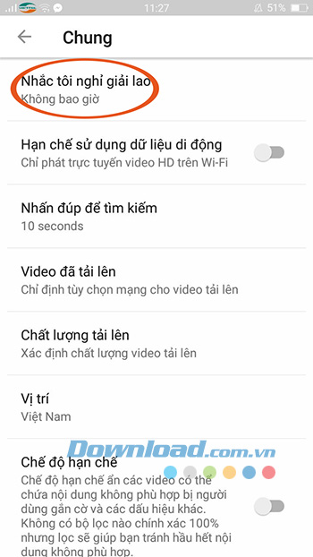 Nhắc nhở nghỉ giải lao