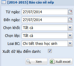 Báo cáo nề nếp học sinh