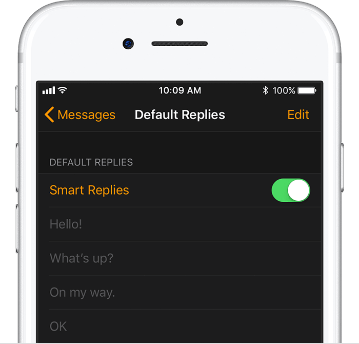Tin nhắn mặc định trên apple watch 