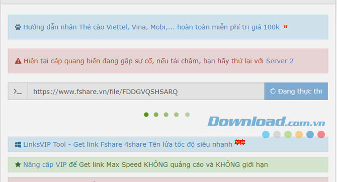 Đưa link cần get vào phần Get Link trên trang Link VIP