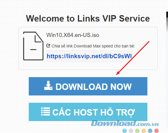 Sau khi Getlink thành công, nhấn Download Now