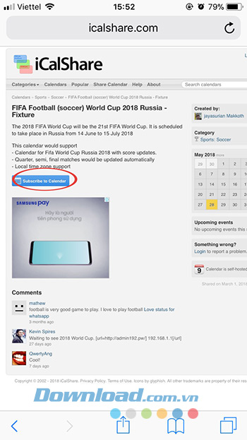 Subcribe to Calendar