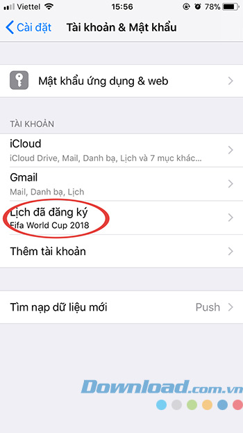 Lịch đã đăng ký