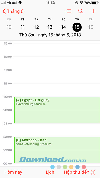 Thêm lịch thi đấu World Cup 2018