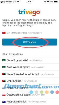Tài khoản Trivago