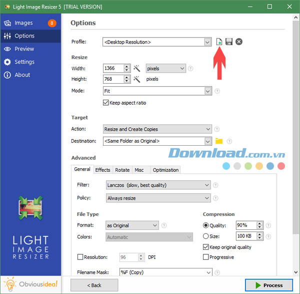 Resize hàng loạt ảnh