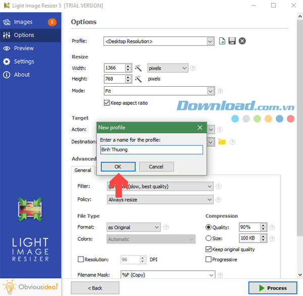 Resize hàng loạt ảnh