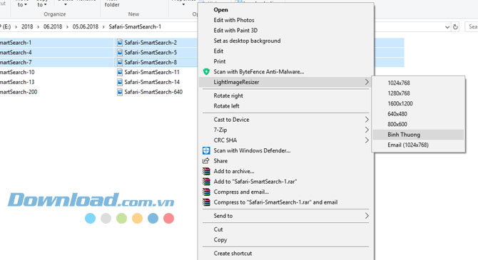 Resize hàng loạt ảnh