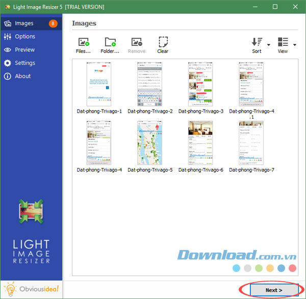 Resize hàng loạt ảnh