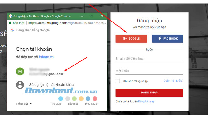 Tạo tài khoản Fshare
