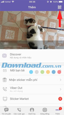 Kết bạn bằng mã QR Viber