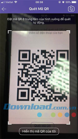 Kết bạn bằng mã QR Viber