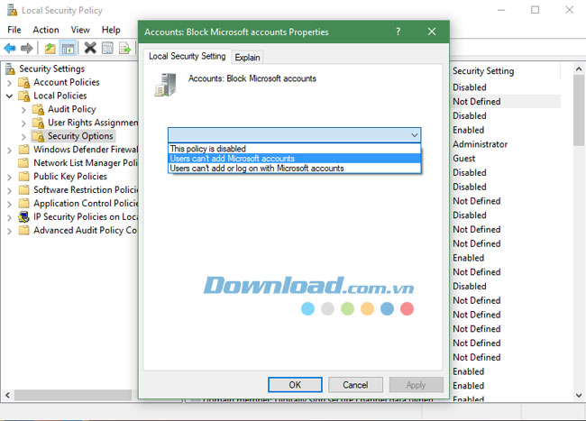 Tài khoản Microsoft người dùng