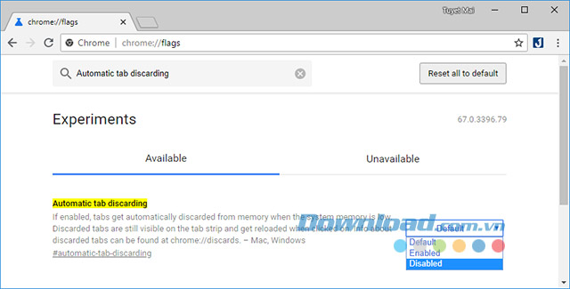 Automatic tab discarding