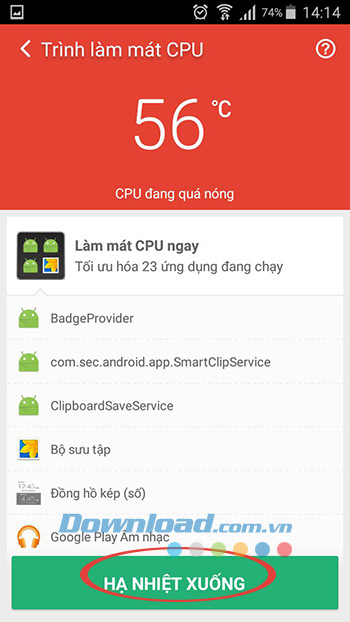 Hạ nhiệt xuống