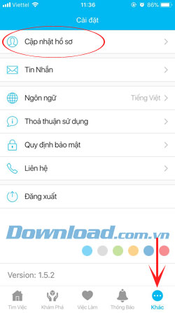 Cập nhật hồ sơ online