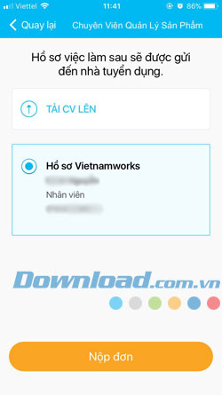 Nộp hồ sơ xin việc Online