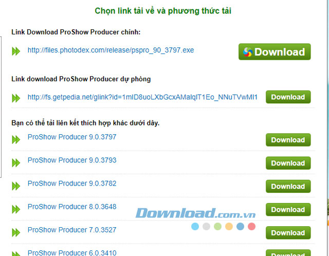 Tải chương trình về máy tính Proshow Producer
