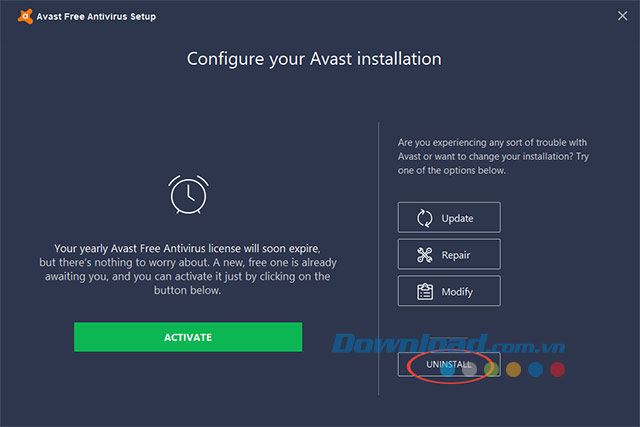 Uninstall Avast Free Antivirus
