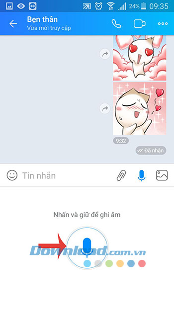 Nhấn giữ để ghi âm