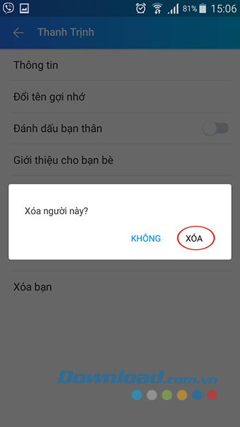 Xác nhận xóa bạn