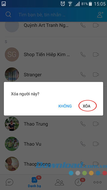 Xác nhận xóa bạn