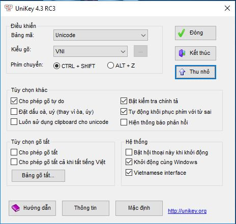 Phiên bản mới của Unikey