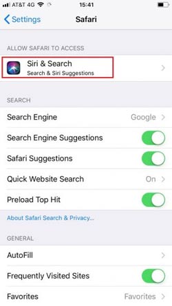 Tính năng Siri & Search 
