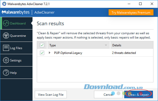 Mở file Dọn dẹp