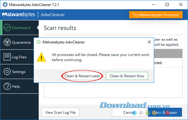 Mở file Dọn dẹp