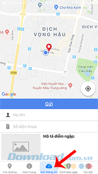 Gửi thông tin lên ứng dụng