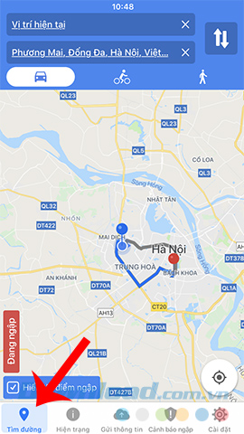 Tìm đường đi bằng HSDC