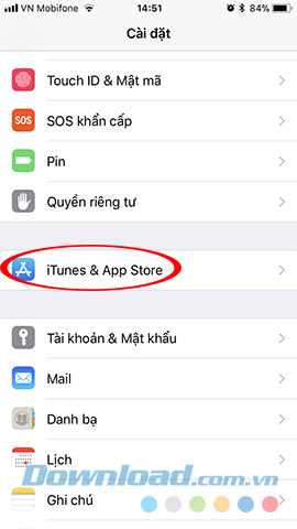 Truy cập vào Settings