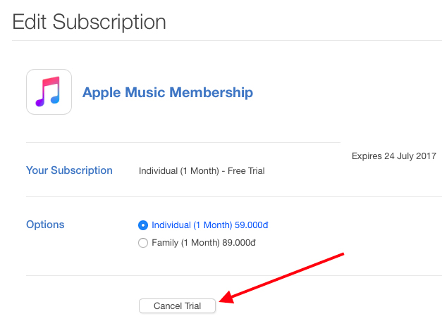 Hủy gia hạn dịch vụ