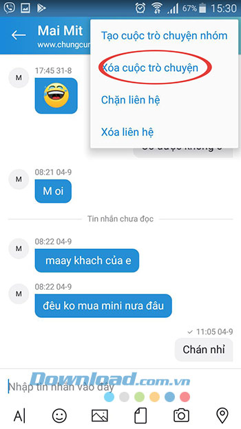 Xóa cuộc trò chuyện