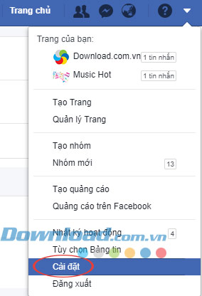 Cài đặt Facebook