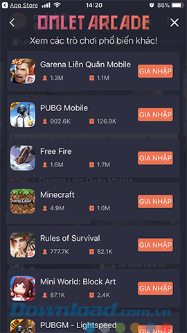 Tham gia cộng đồng game