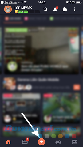 Chạm vào biểu tượng dấu cộng