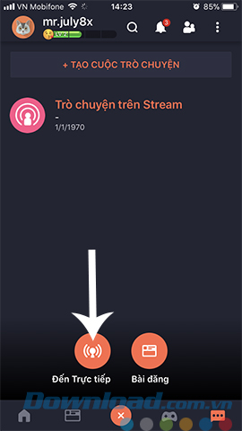 Chọn chế độ stream trên Omlet