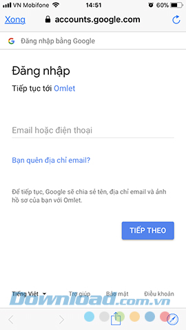 Đăng nhập tài khoản Google