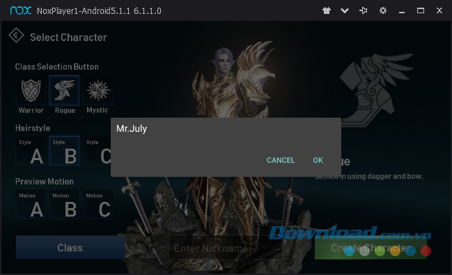Đặt tên cho nhân vật Lineage 2 Revolution