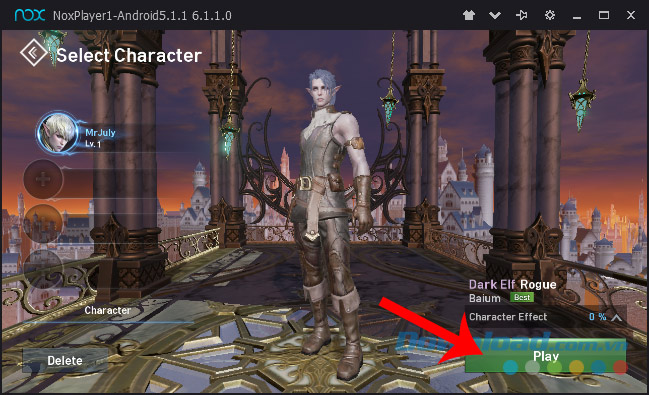 Chọn Play để vào chơi