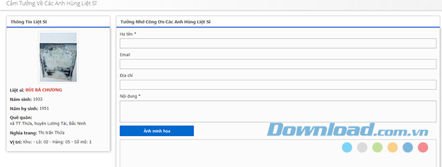 Cảm tưởng về liệt sĩ