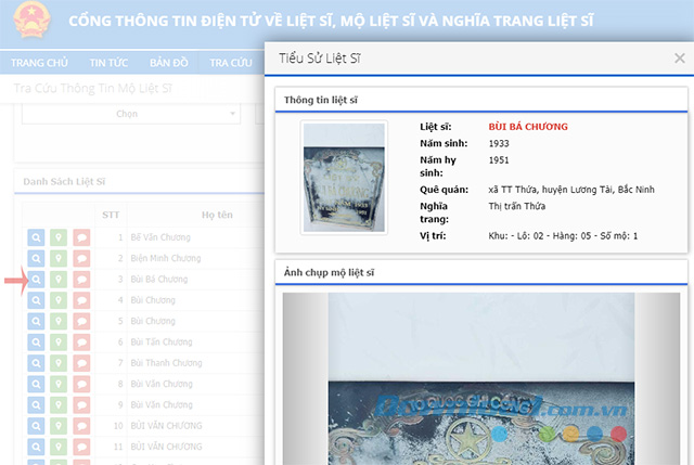 Tiểu sử liệt sĩ