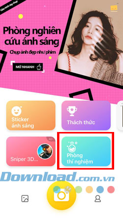 Thực đơn chính Hướng dẫn sử dụng Camera360 trên iPhone, iPad