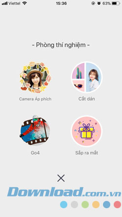 Thực đơn chính Hướng dẫn sử dụng Camera360 trên iPhone, iPad